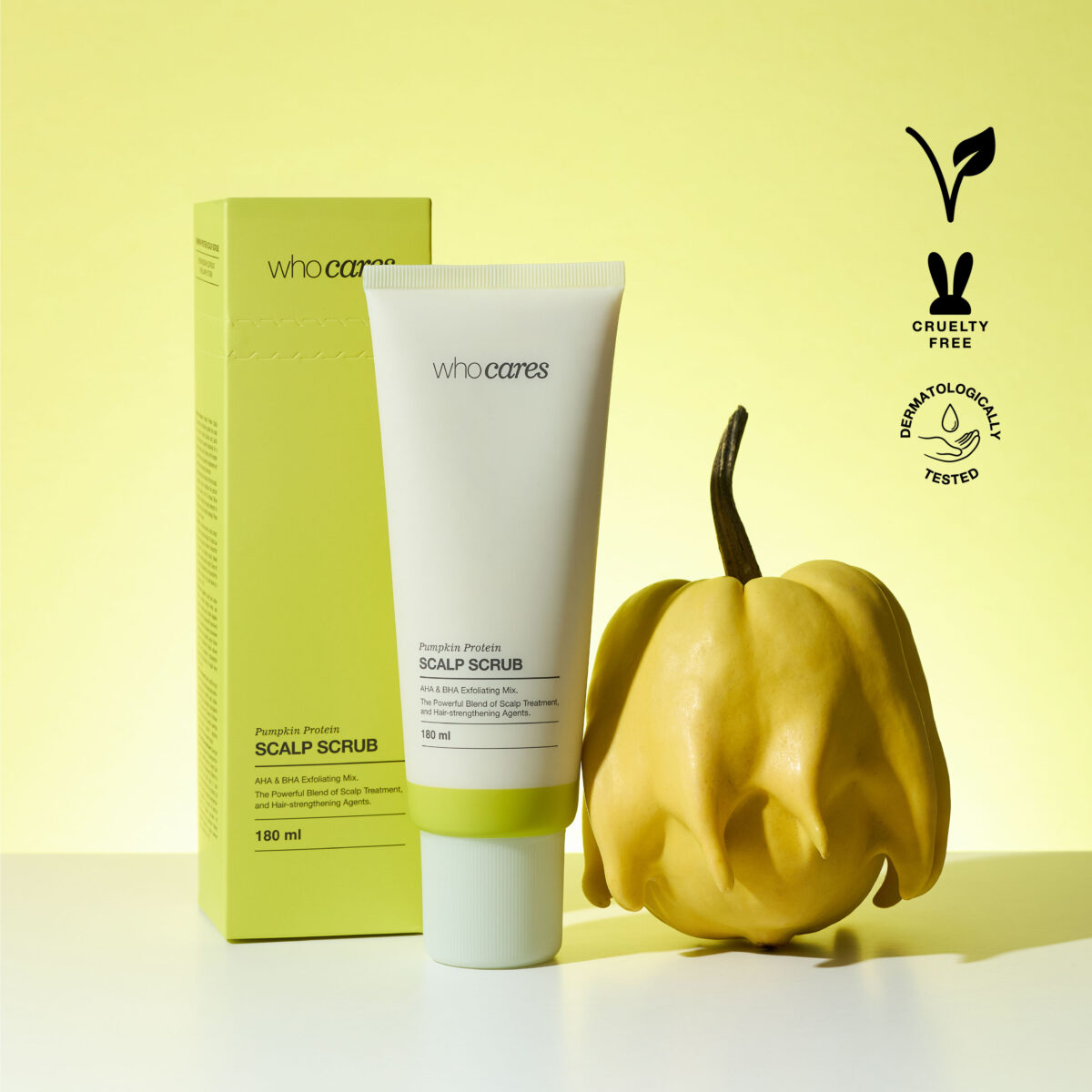 Кислотний скраб-пілінг для шкіри голови whocares Pumpkin Protein Scalp Scrub - Зображення 2